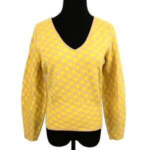 MAEVE women's sz XS pullover v-neck sweater - ANTHROPOLOGIE beige yellow knit